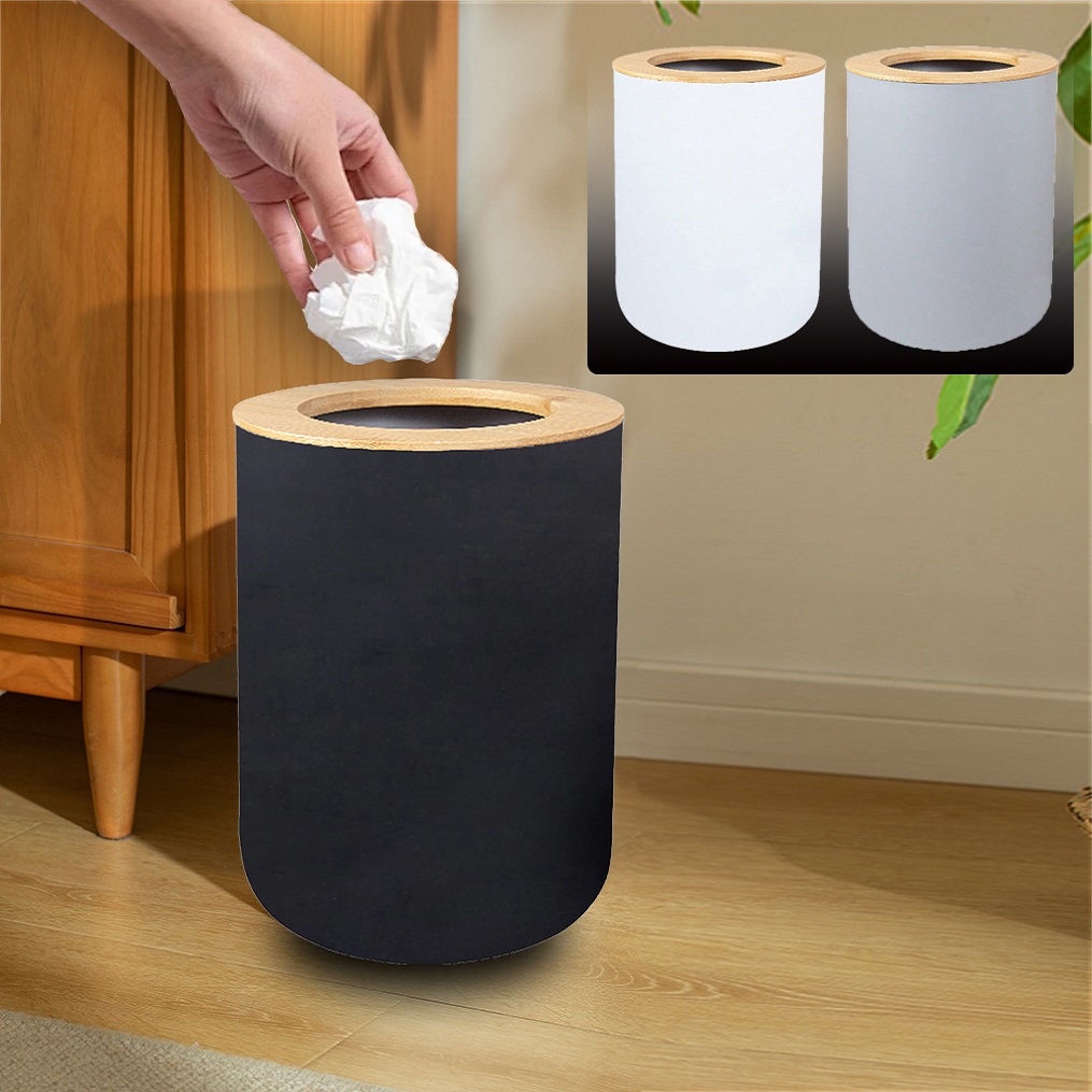 Commercial Kitchen Bin - Black Plastic Trash Bin Modern Waste