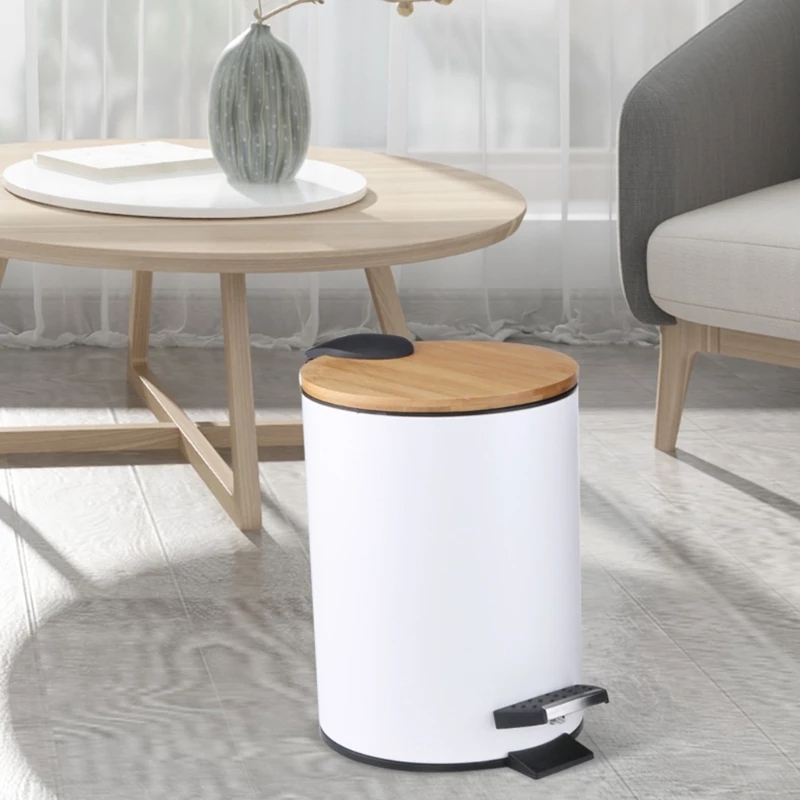 3/5L Wooden Flip Step Trash Ca - огляд і ціна Commercial Kitchen Bin