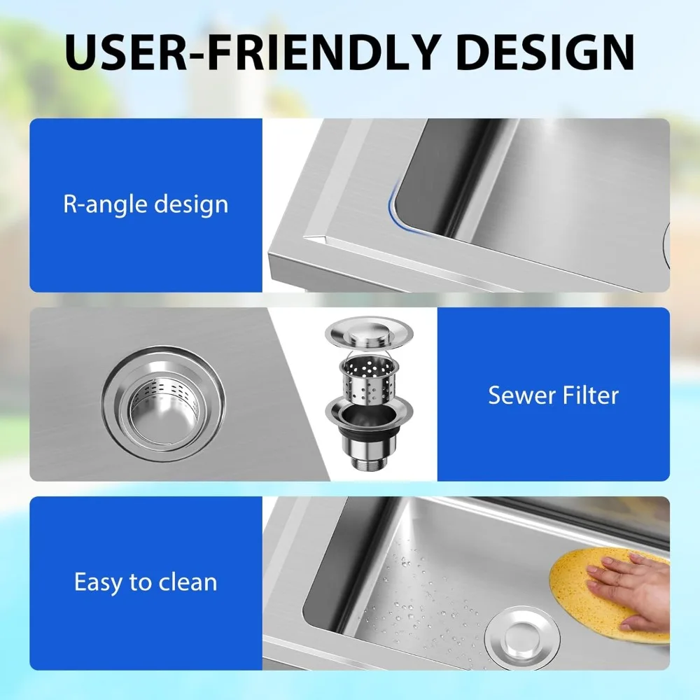 Stainless Steel Sink, 36x21x40 - огляд і ціна Commercial Kitchen Worktops