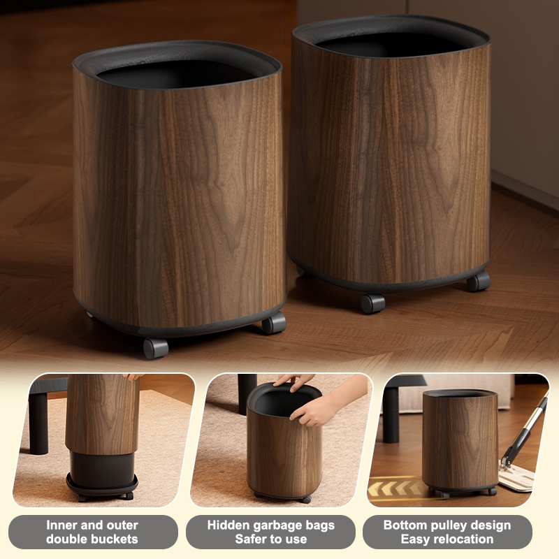 UFORU Modern Wood Grain Trash  - огляд і ціна Commercial Kitchen Bin